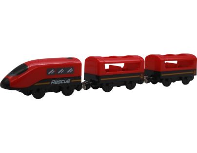Sparkys BABU vláčky - Vlak Hasiči s vagóny na baterie