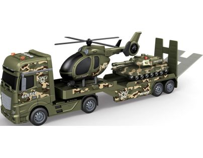 Sparkys CITY SERVICE CAR - 1:12 Vojenský tahač s vrtulníkem a tankem