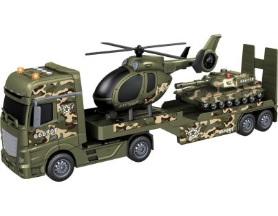 Sparkys CITY SERVICE CAR - 1:12 Vojenský tahač s vrtulníkem a tankem
