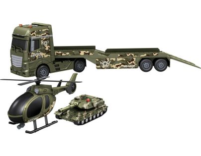 Sparkys CITY SERVICE CAR - 1:12 Vojenský tahač s vrtulníkem a tankem