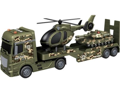 Sparkys CITY SERVICE CAR - 1:12 Vojenský tahač s vrtulníkem a tankem