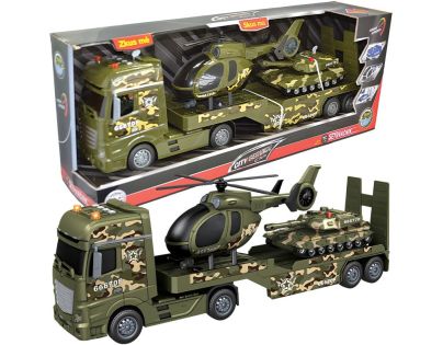 Sparkys CITY SERVICE CAR - 1:12 Vojenský tahač s vrtulníkem a tankem