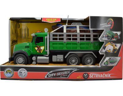 Sparkys CITY SERVICE CAR - 1:14 - Nákladní auto na přepravu dinosaurů (se zvukem, světly a dalšími funkcemi)