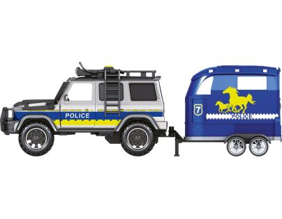 Sparkys CITY SERVICE CAR - 1:14 - Policejní auto s přívěsem a koněm (se zvukem a světly)