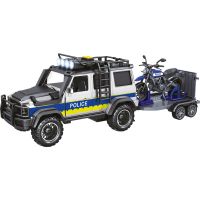 Sparkys CITY SERVICE CAR - 1:14 - Policejní auto s přívěsem a motorkou (se zvukem a světly)