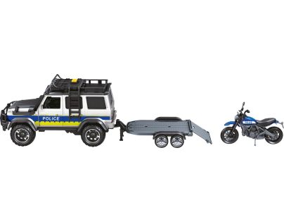 Sparkys CITY SERVICE CAR - 1:14 - Policejní auto s přívěsem a motorkou (se zvukem a světly)
