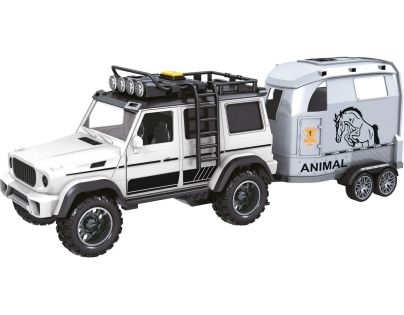 Sparkys CITY SERVICE CAR - 1:14 - Terénní vozidlo s přívěsem a koněm (se zvukem a světly)