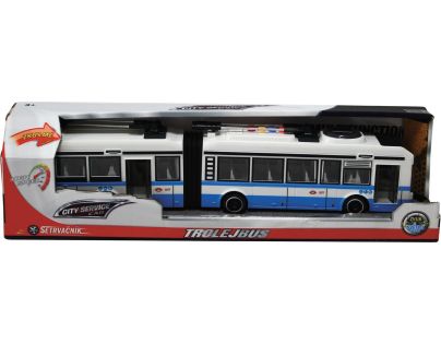 Sparkys CITY SERVICE CAR - 1:16 Kloubový trolejbus - modrý na setrvačník se zvuky
