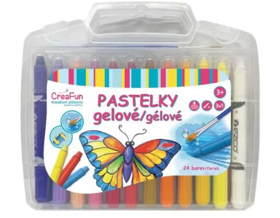 Sparkys CreaFun - Pastelky gelové 3v1 omyvatelné - sada 24 ks + štětec