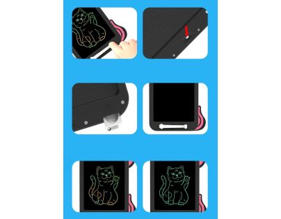 Sparkys Dětská mazací kreslící tabule 26,7 cm - kočka, barevné kreslení