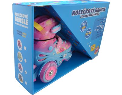 Sparkys Dětské svítící kolečkové brusle - Růžové (vel. 26-30)