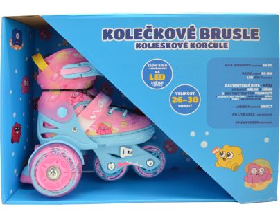 Sparkys Dětské svítící kolečkové brusle - Růžové (vel. 26-30)