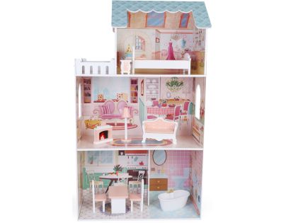 Sparkys Dřevěný dům pro panenky Leia s 10 doplňky