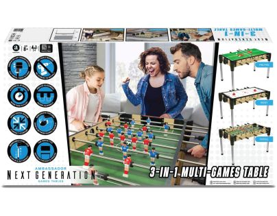 Sparkys Herní stůl 3v1 - hokej, fotbal, kulečník 122 cm
