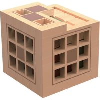 Sparkys Hlavolam - Kostka v kleci dřevěný hlavolam 3