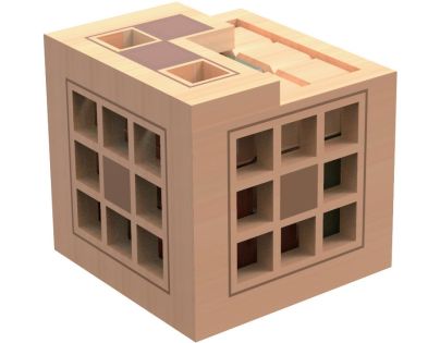 Sparkys Hlavolam - Kostka v kleci dřevěný hlavolam