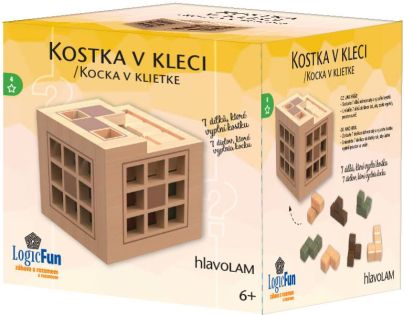 Sparkys Hlavolam - Kostka v kleci dřevěný hlavolam
