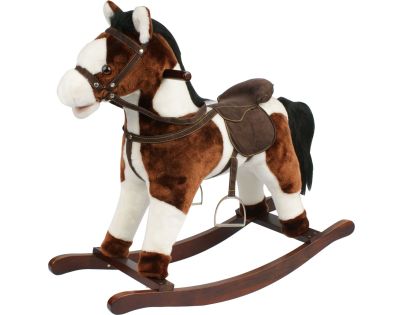 Sparkys Houpací kůň hnědobílý - výška sedátka 46 cm, zvukové efekty koně, pohyblivá tlama a ocas