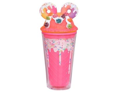 Sparkys Kelímek s víčkem a brčkem Donuts 480ml sv. růžový