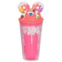 Sparkys Kelímek s víčkem a brčkem Donuts 480ml sv. růžový