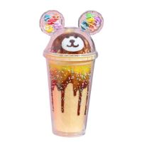 Sparkys Kelímek s víčkem a brčkem Medvídek 480ml béžový