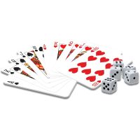 Sparkys Klasické hry – 2 balíčky hracích karet a 5 kostek