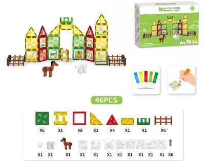 Sparkys Magnetická stavebnice - Farma s malováním 46 ks