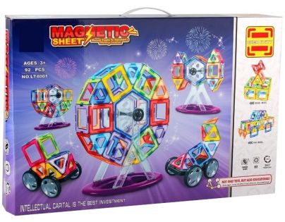 Sparkys Magnetická stavebnice Magnetic Sheet 92 dílků