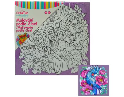 Sparkys Malování na plátno - Papoušek 30 x 30 cm