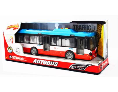 Sparkys Městský autobus na setrvačník s osvětlením a zvukem - červený