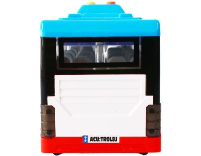 Sparkys Městský trolejbus na setrvačník s osvětlením a zvukem - červený