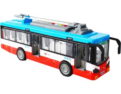 Sparkys Městský trolejbus na setrvačník s osvětlením a zvukem - červený