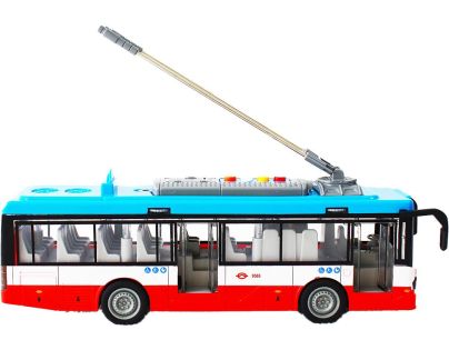 Sparkys Městský trolejbus na setrvačník s osvětlením a zvukem - červený