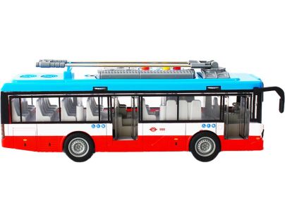 Sparkys Městský trolejbus na setrvačník s osvětlením a zvukem - červený