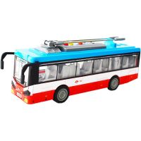 Sparkys Městský trolejbus na setrvačník s osvětlením a zvukem - červený
