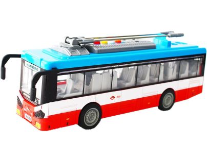 Sparkys Městský trolejbus na setrvačník s osvětlením a zvukem - červený