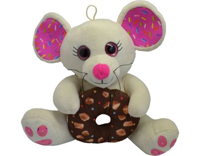 Sparkys Myš s donutem bílá 30 cm