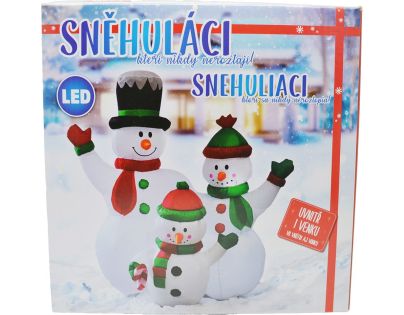 Sparkys Nafukovací svítící rodina sněhuláků 153 cm