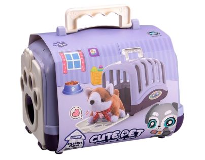 Sparkys Plyšový mazlíček v přepravce - sada 15 ks fialová