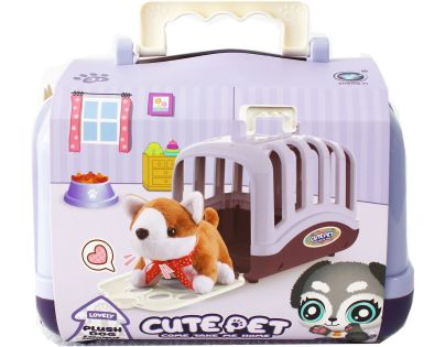 Sparkys Plyšový mazlíček v přepravce - sada 15 ks fialová