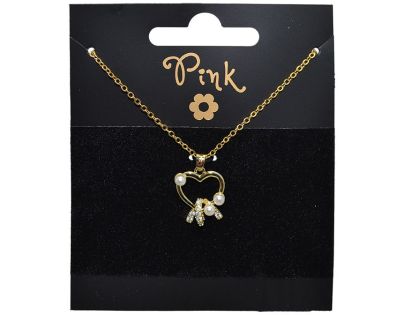 Sparkys Pozlacený řetízek s přívěskem SRDCE a PERLY