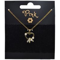 Sparkys Pozlacený řetízek s přívěskem SRDCE a PERLY