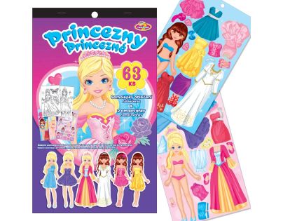 Sparkys Samolepky oblečení + omalovánky PRINCEZNY