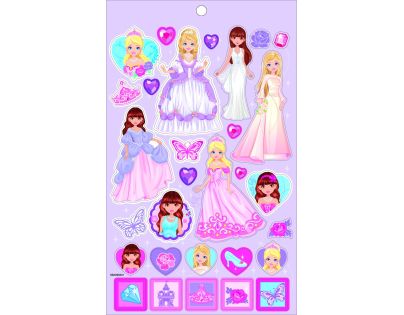 Sparkys Samolepky oblečení + omalovánky PRINCEZNY
