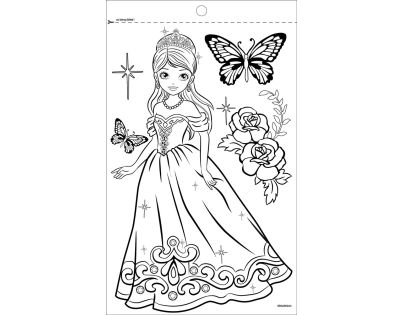 Sparkys Samolepky oblečení + omalovánky PRINCEZNY