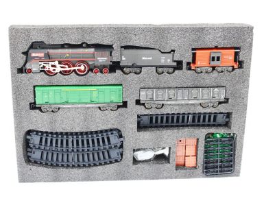 Sparkys SET Elektrická vláčkodráha - Parní lokomotiva s kouřem, světlem a zvukem na baterie 68 ks