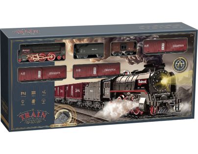 Sparkys SET Elektrická vláčkodráha - Parní lokomotiva s kouřem, světlem a zvukem na baterie