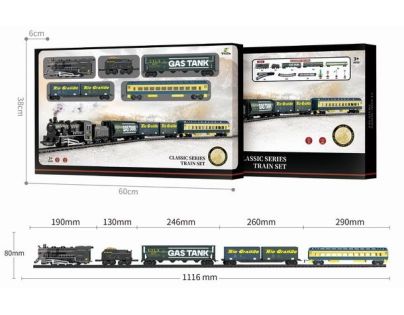 Sparkys Set železnice - Parní lokomotiva s vagóny a příslušenstvím