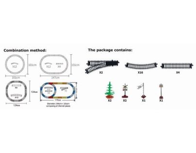 Sparkys Set železnice - Parní lokomotiva s vagóny a příslušenstvím