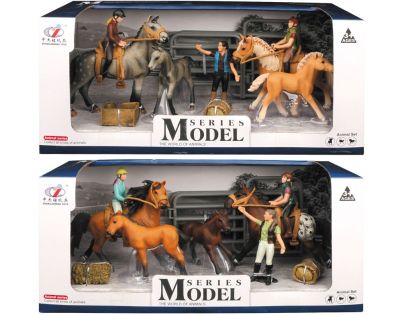 Sparkys Zvířátka z farmy - Set koní s jezdcem a příslušenstvím 2 druhy